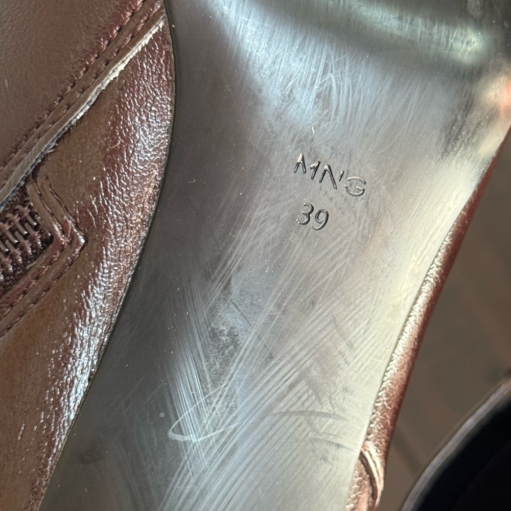 Mango Rich Brown Leather Heeled Boots - Picture 6 of 12